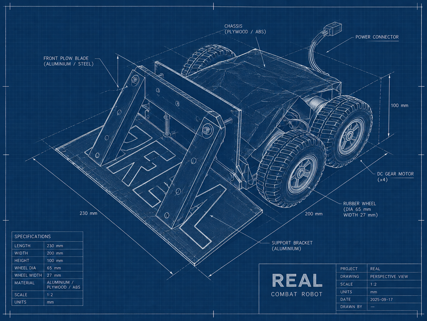 Azreal ROBIX competition robot — blueprint view
