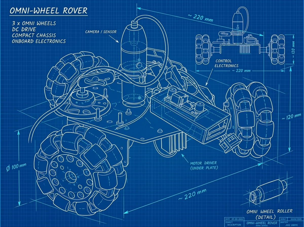 Sandrilla ROBIX competition robot — blueprint view